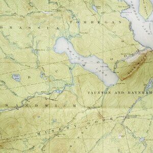 1921 Map USGS Topographic Brassua Lake Maine Antique Quadrangle Vintage TOPO22